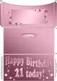 21st Birthday Metallic Age Money or Gift Wallet and Card