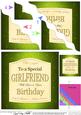 Birthday Girlfriend Champers Label Wavy Corner