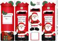 Xmas Santa Postbox Shaped Card N 3D Decoupage