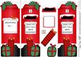 Xmas Presents Postbox Shaped Card N 3D Decoupage
