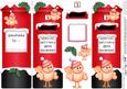Xmas Little Birdies Postbox Shaped Card N 3D Decoupage
