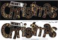 Large Dl Animal Print Christmas Quick Card with 3D Decoupage