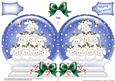Xmas Lambs Snow Globe Shaped Card