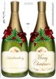 Large Dl Christmas Champagne Bottle Shaped Card