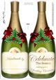 Large Dl Christmas Champagne Bottle Shaped Card