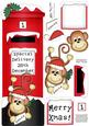 Large Dl Xmas Chunky Monkey Postbox 3D Decoupage