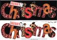Large Dl Animal Print Christmas Quick Card with 3D Decoupage