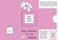 Add a Photo Daisy Birthday Sister with Easy Fold Frame