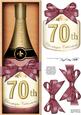 Large Dl 70th Champers in a Box Quick Card 3D Decoupage