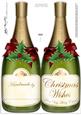 Large Dl Christmas Champagne Bottle Shaped Card
