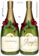 Large Dl Christmas Champagne Bottle Shaped Card
