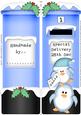 Large Dl Xmas Penguins Postbox Shaped Card