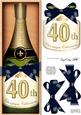 Large Dl 40th Champers in a Box Quick Card 3D Decoupage
