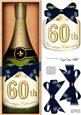 Large Dl 60th Champers in a Box Quick Card 3D Decoupage