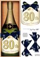 Large Dl 80th Champers in a Box Quick Card 3D Decoupage
