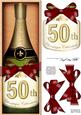 Large Dl 50th Champers in a Box Quick Card 3D Decoupage
