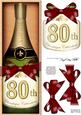 Large Dl 80th Champers in a Box Quick Card 3D Decoupage