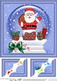 8 x 8 Xmas Santa Got Stuck Snowglobe Scalloped Corner
