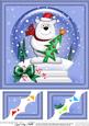 8 x 8 Xmas Ben Polar Bear Snowglobe Scalloped Corner