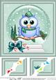 8 x 8 Xmas Little Hoot Snowglobe Scalloped Corner