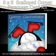8x8 Oops Penguin Fun Novelty Xmas Card Kit Scalloped Corners