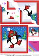 Xmas Skating Penguin Wavy Corner Side Stacker Topper