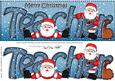 Large Dl Xmas Teacher with Santa Quick Card N Decoupage
