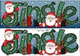 Large Dl Xmas Jingle with Santa Quick Card with 3D Decoupage