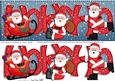 Large Dl Xmas Hohoho Santa Quick Card with 3D Decoupage