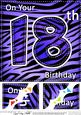 8 x 8 Fun Zebra Striped 18th Birthday Scalloped Topper