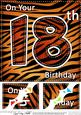 8 x 8 Fun Zebra Striped 18th Birthday Scalloped Topper