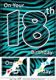 8 x 8 Fun Zebra Striped 18th Birthday Scalloped Topper