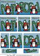 Christmas Mum N Dad with Penguins Dl Side Stacker Topper