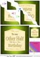 Birthday My Other Half Champers Label Wavy Corner