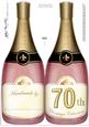 Large Dl 70th Champagne Bottle Shaped Card