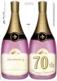 Large Dl 70th Champagne Bottle Shaped Card