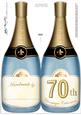 Large Dl 70th Champagne Bottle Shaped Card