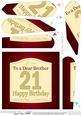 21st Birthday Brother Wine Label Fan Pyramage Topper