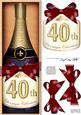 Large Dl 40th Champers in a Box Quick Card 3D Decoupage