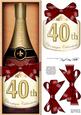 Large Dl 40th Champers in a Box Quick Card 3D Decoupage