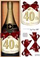 Large Dl 40th Champers in a Box Quick Card 3D Decoupage