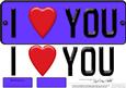 Large Dl I Love You Novelty Number Plate N 3D Decoupage