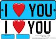 Large Dl I Love You Novelty Number Plate N 3D Decoupage