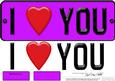 Large Dl I Love You Novelty Number Plate N 3D Decoupage