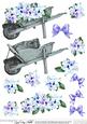 Flower Filled Wheelbarrow 3D Decoupage Sheet