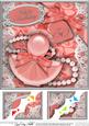 8 x 8 50th Birthday Perfume Lace N Pearls Scalloped Corner