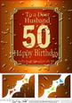 8 x 8 50th Birthday Husband Beer Label Scalloped Corner