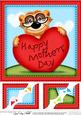 8 x 8 Eric Meerkat's Mothers Day Heart Scalloped Topper