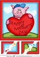 8 x 8 Ziggy Piggy's Mothers Day Heart Scalloped Topper