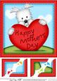8 x 8 Westie Dog's Mothers Day Heart Scalloped Topper